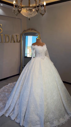 G21-030A - Ivoren elegante prinsessenbruidsjurk - Gelinlik21