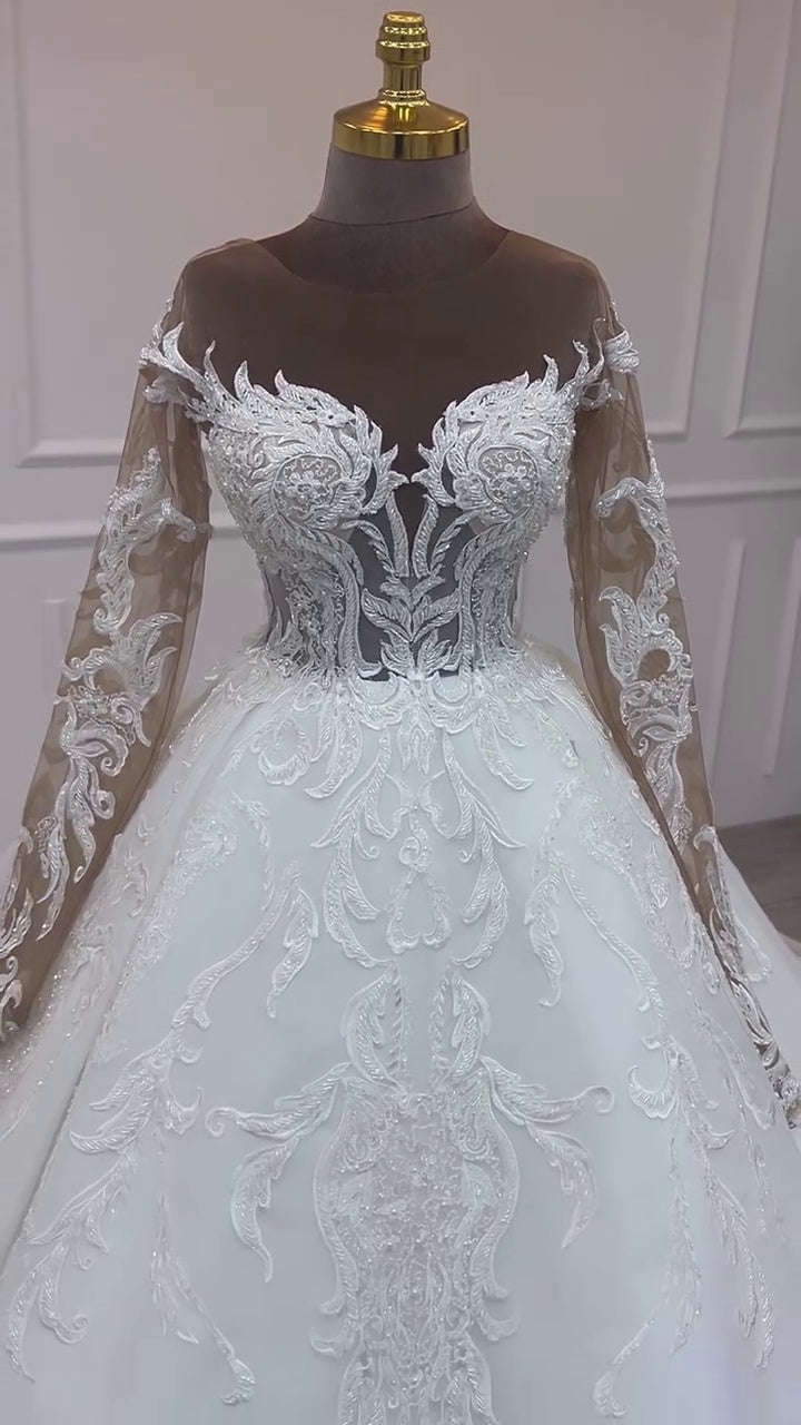 G21-041A - Ivoren elegante prinsessenbruidsjurk - Gelinlik21