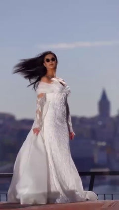 G21-046A - Ivoren elegante prinsessenbruidsjurk - Gelinlik21