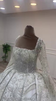 G21-054A - Ivoren elegante prinsessenbruidsjurk - Gelinlik21