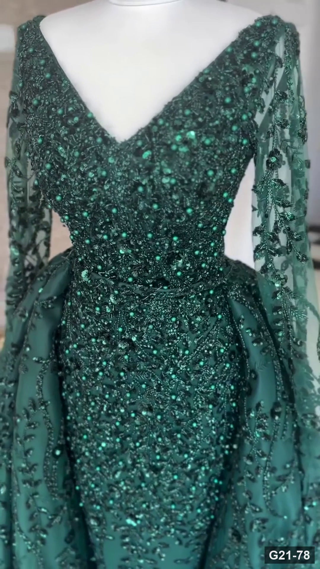 G21-078 Smaragdgroen Prinsessenjurk Verlovingsjurk Main Clean Frame