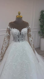 G21-041A - Ivoren elegante prinsessenbruidsjurk